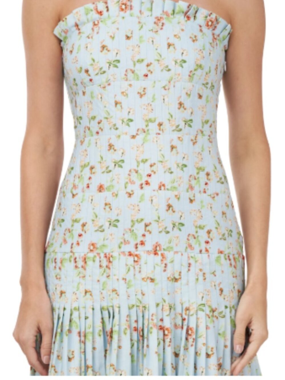 Amur Light Blue Floral MidiAxi Dress